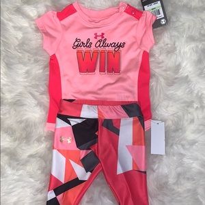 Baby girl under armour matching set NWT 3-6M